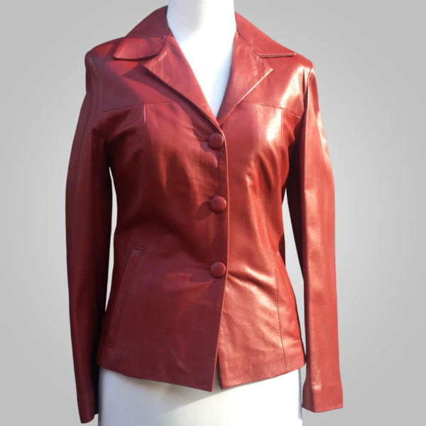 Burgundy Leather Jacket - Burgundy Lynda 003B - L'Aurore Leather Jacket