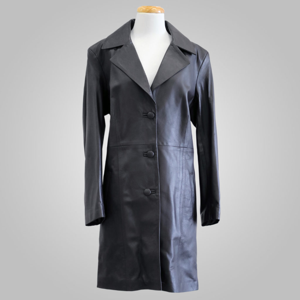 Black Leather Jacket - Black Big Lady 001 - L'Aurore Leather Jacket