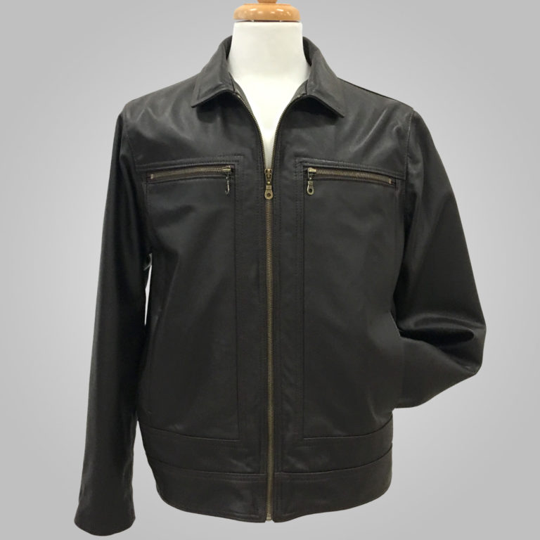 Black Leather Jacket - Black Benelli 107 - L'Aurore Leather Jacket