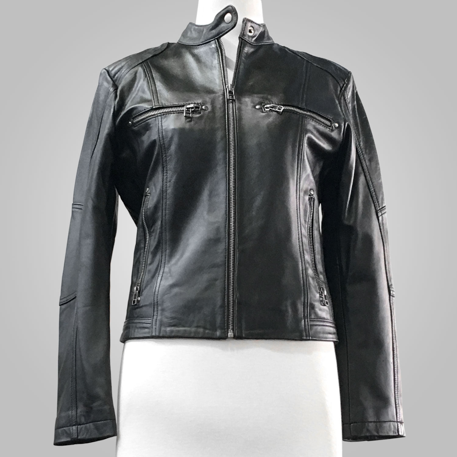 Black Leather Jacket - Black Juliet 001 - L'Aurore Leather Jacket