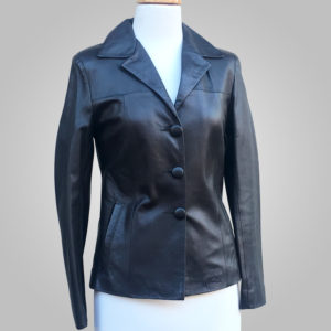 Black Leather Jacket - Black Lynda 003B - L'Aurore Leather Jacket