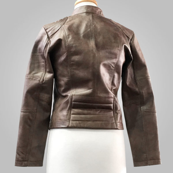 Brown Leather Jacket - Brown Juliet 001 - L'Aurore Leather Jacket