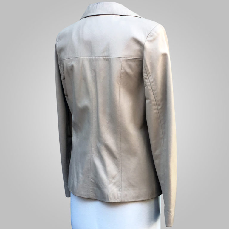 Cream Leather Jacket, Effortless sophistication, Cream Lynda 003B