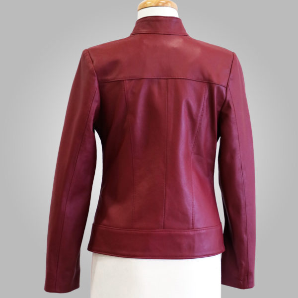 Burgundy Leather Jacket - Burgundy Joan 002 - L'Aurore Leather Jacket