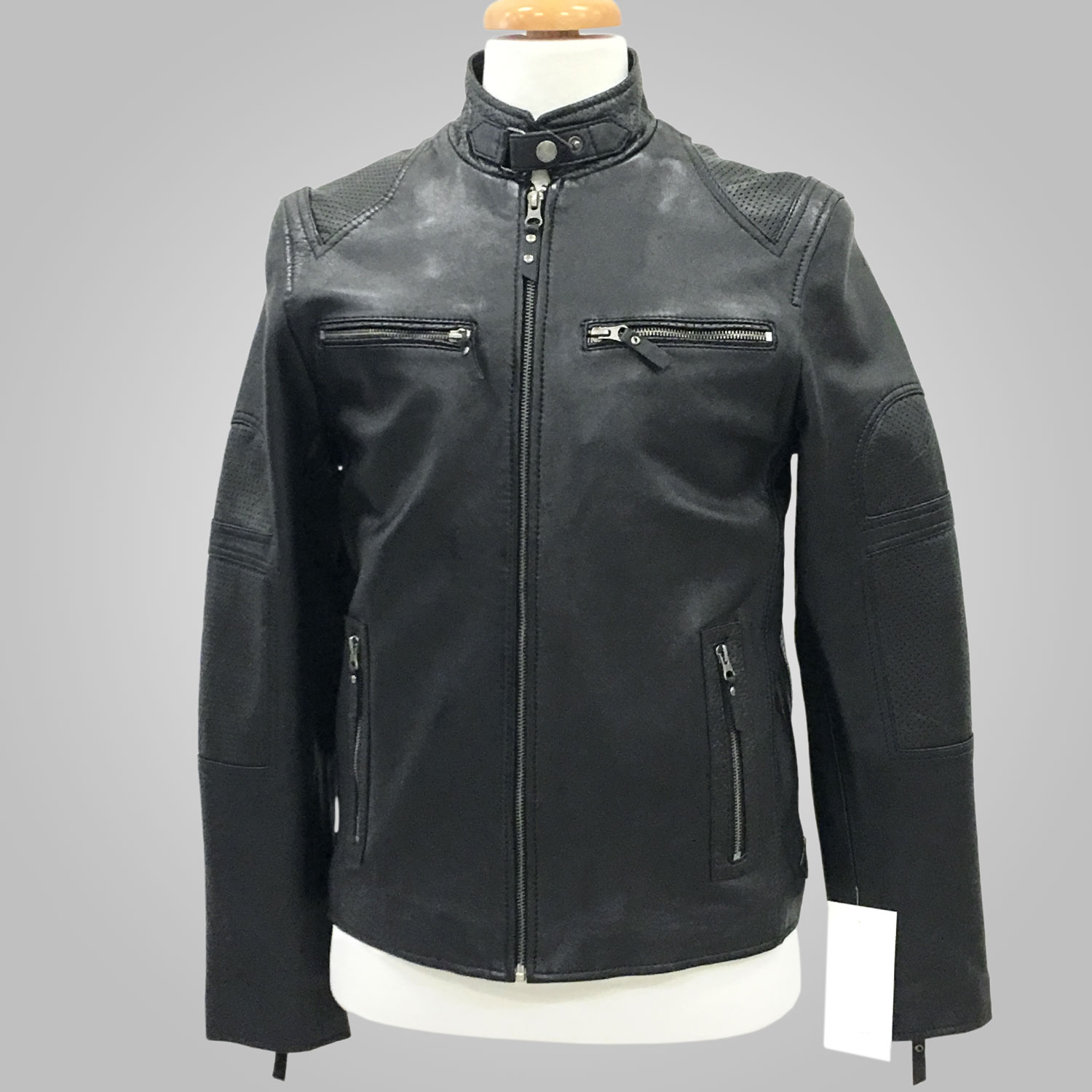 Black Leather Jacket - Black Washington 001 - L'Aurore Leather Jacket