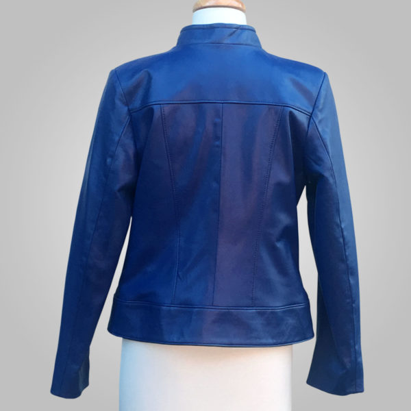 Blue Leather Jacket - Blue Joan 002A - L'Aurore Leather Jacket