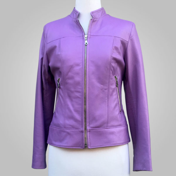 Purple Leather Jacket - Purple Joan 002A - L'Aurore Leather Jacket