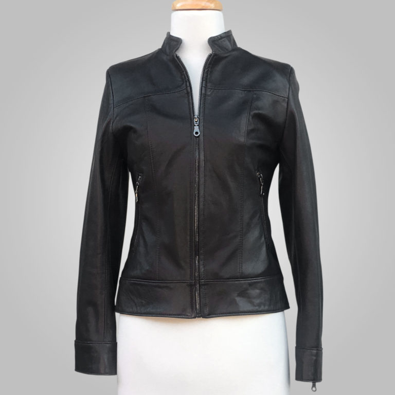 Black Leather Jacket - Black Joan 002C - L'Aurore Leather Jacket