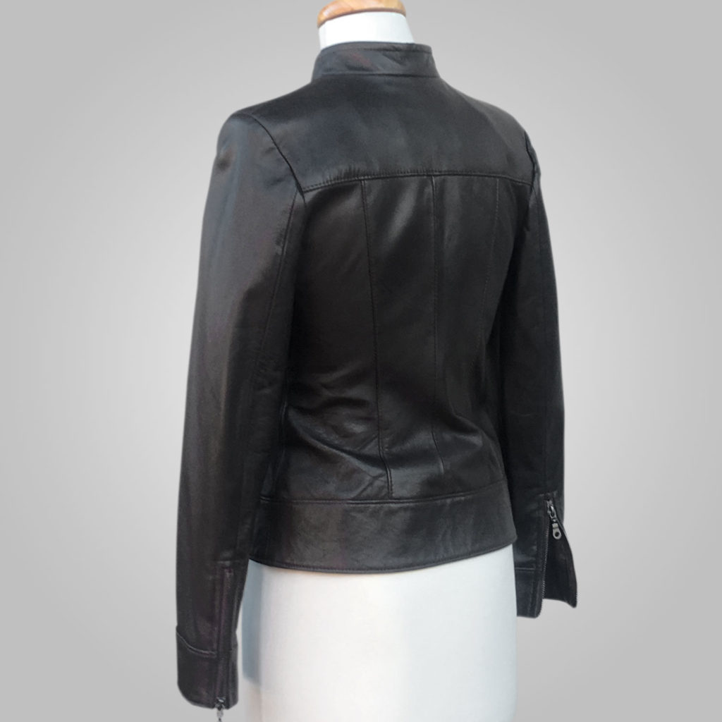 Black Leather Jacket: Embrace timeless style with Black Joan 002C