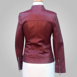 Burgundy Leather Jacket - Burgundy Joan 002C - L'Aurore Leather Jacket