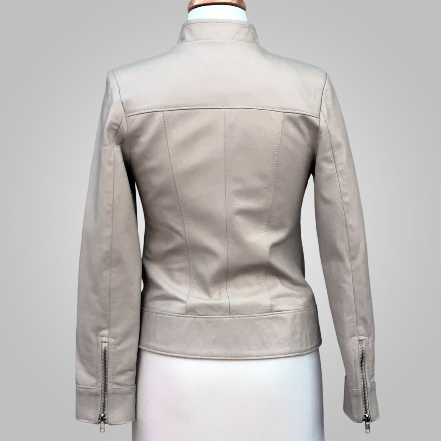 Cream Leather Jacket - Cream Joan 002C - L'Aurore Leather Jacket