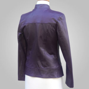 Dark Purple Leather Jacket - Dark Purple Joan 002A - L'Aurore Leather Jacket