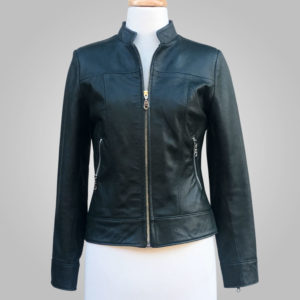 Green Leather Jacket - Green Joan 002C - L'Aurore Leather Jacket
