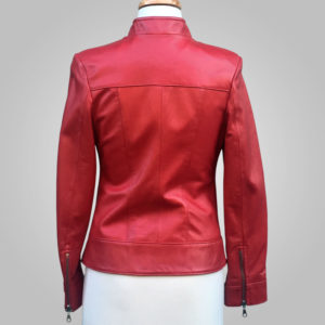 Red Leather Jacket - Red Joan 002C - L'Aurore Leather Jacket