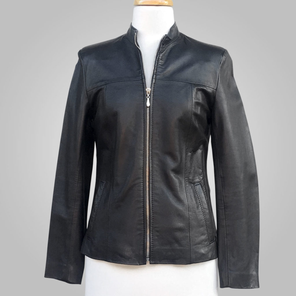 Black Leather Jacket - Black Lynda 003C - L'Aurore Leather Jacket