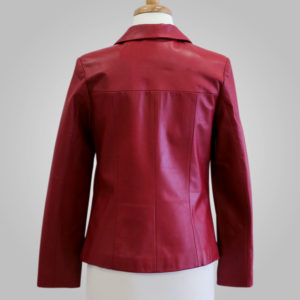 Burgundy Leather Jacket - Burgundy Lynda 003 - L'Aurore Leather Jacket