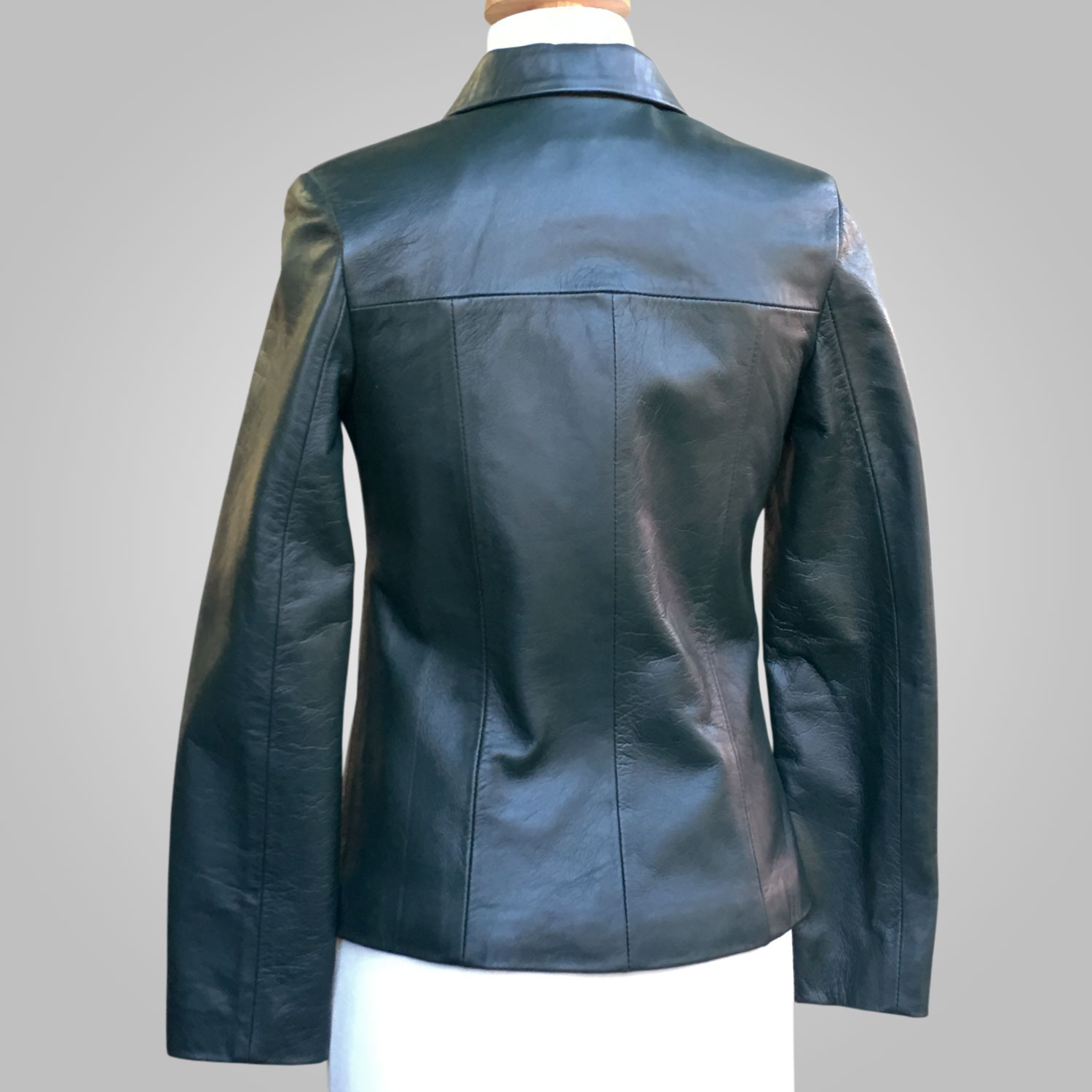 Green Leather Jacket - Green Lynda 003 - L'Aurore Leather Jacket