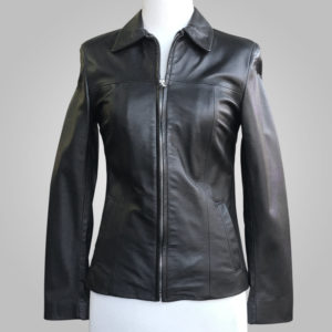Black Leather Jacket - Black Lynda 003 - L'Aurore Leather Jacket