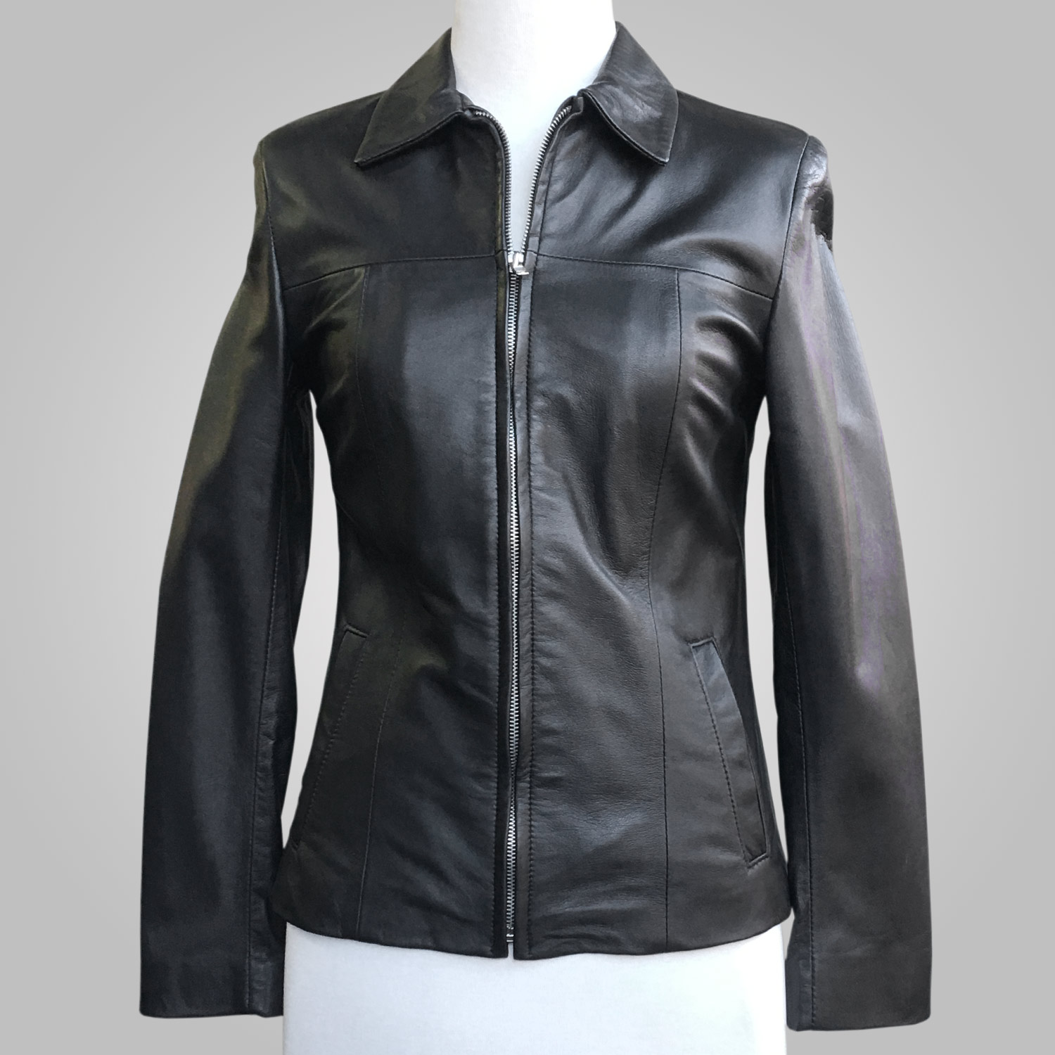 Black Leather Jacket - Black Lynda 003 - L'Aurore Leather Jacket