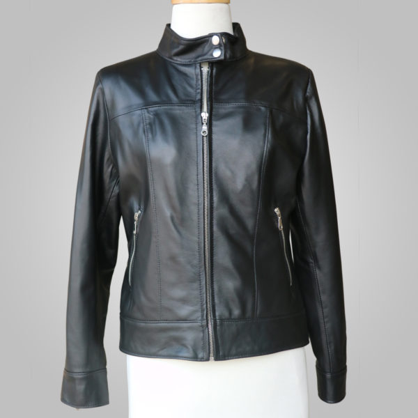 Aqua Leather Jacket - Aqua Joan 002A - L'Aurore Leather Jacket