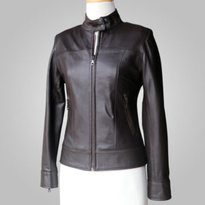 Brown Leather Jacket - Brown Joan 002 - L'Aurore Leather Jacket - Women Leather Jacket