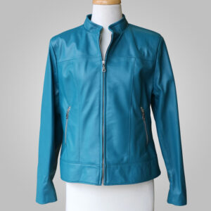 Aqua Leather Jacket - Aqua Joan 002A - L'Aurore Leather Jacket