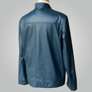 Blue Leather Jacket - Blue Scott 103 - L'Aurore Leather Jacket