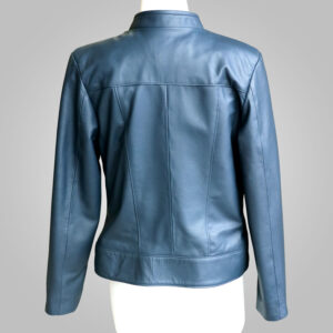 Navy Leather Jacket - Navy Joan 002A - L'Aurore Leather Jacket