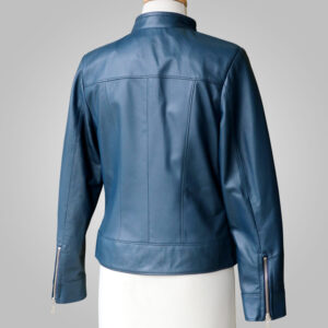 Navy Leather Jacket - Navy Joan 002C - L'Aurore Leather Jacket