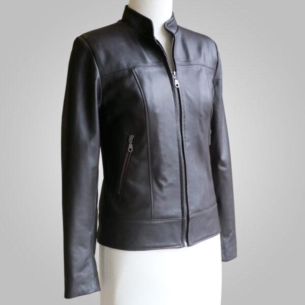 Brown Leather Jacket - Brown Joan 002A - L'Aurore Leather Jacket