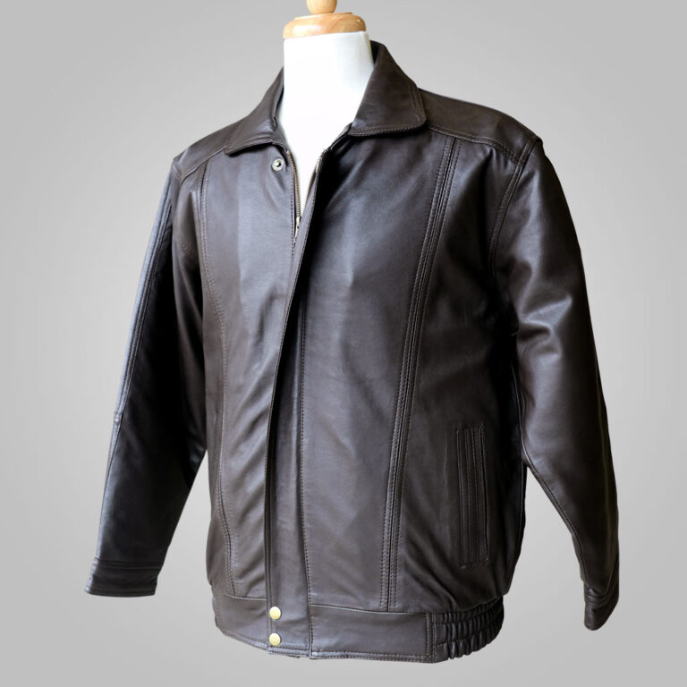 Brown Leather Jacket - Brown Bernard 205 - L'Aurore Leather Jacket