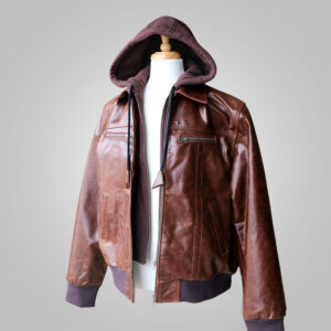 Brown Leather Jacket - Brown Chicago 001 - L'Aurore Leather Jacket