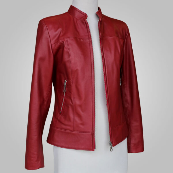 Burgundy Leather Jacket - Burgundy Joan 002A - L'Aurore Leather Jacket