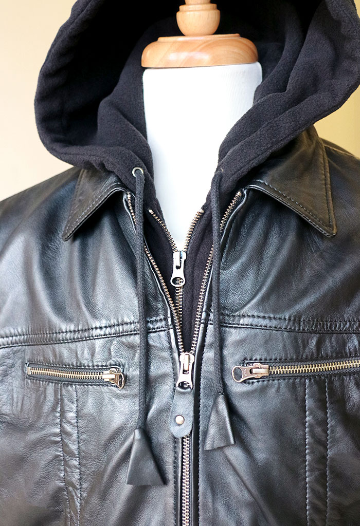 Black Leather Jacket - Black Chicago 001 - L'Aurore Leather Jacket