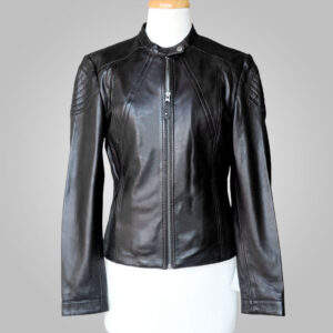 Black Leather Jacket - Black Madona 001 - L'Aurore Leather Jacket
