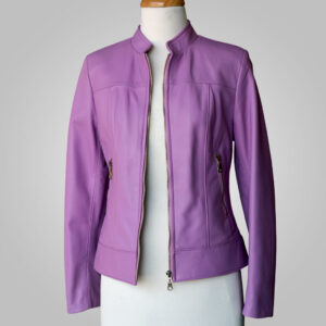 Light Purple Leather Jacket - Light Purple Joan 002A - L'Aurore Leather Jacket