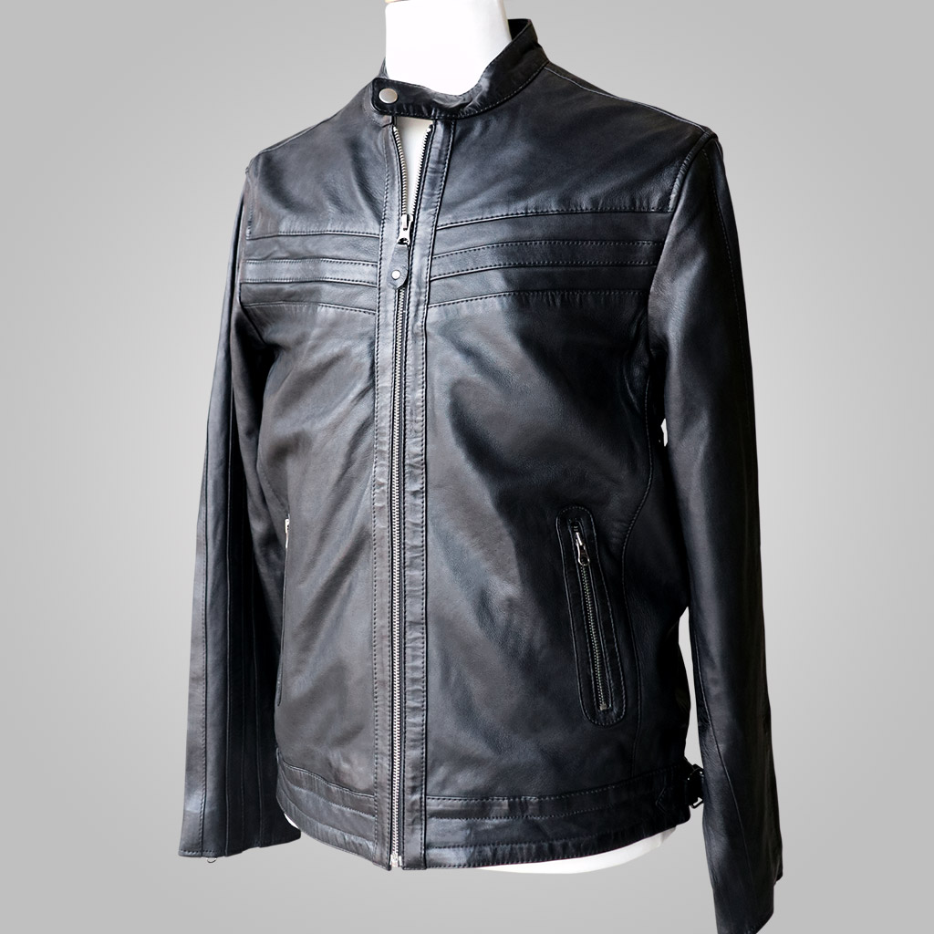 Black Leather Jacket - Keith Urban - L'Aurore Leather Jacket