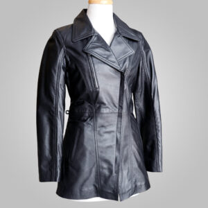 Black Leather Jacket - Black Gaelle 001 - L'Aurore Leather Jacket
