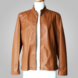 Tan Leather Jacket - Tan Lynda 003C - L'Aurore Leather Jacket